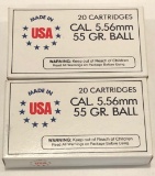 (2) FULL BOXES OF 5.56MM - 55 GR. BALL