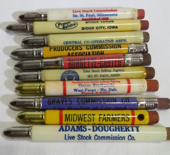 Set of (10) Livestock Commission Bullet Pencils