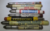 Lot of (8) Livestock Commission Company Bullet Pencils
