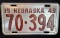 1949 DAKOTA COUNTY NEBRASKA LICENSE PLATE