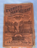 EARLY CATALOG OF EVERITT'S MAN WEIGHT FARM & GARDEN TOOLS