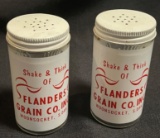 FLANDERS GRAIN CO - WOOSOCKET, SOUTH DAKOTA - ADVERTISING SALT & PEPPER SHAKERS