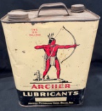 ARCHER LUBRICANTS ADVERTISING TIN - 2 GALLON SIZED CAN