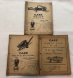 (3) CASE PARTS LIST CATALOGS - BALER, PICKER, AND THREASHER