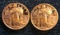 (2) Standing Liberty .999 Fine Copper 1 Ounce Copper Rounds