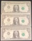 (3) Series 1995 $1.00 Federal Reserve Notes - Consecutive Star Notes
