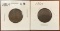 (2) 1864 United States Two Cent Pieces