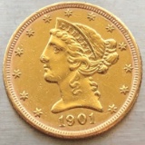 1901-S $5 Liberty Gold Half Eagle