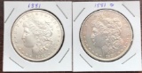 1881 & 1881-O Morgan Silver Dollars - Nice Coins