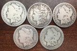 (5) New Orleans Minted Morgan Silver Dollars