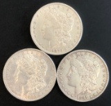 Three US Morgan Silver Dollars - 1879, 1880, & 1881