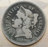 1869 United States Three Cent Nickel