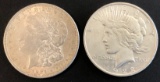 1921 Morgan Silver Dollar & 1922-D Peace Silver Dollar