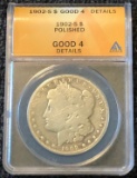 1902-S Morgan Silver Dollar -- Good 4 Details by ANACS -- Better Date