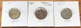 (3) United States Shield Nickels