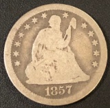 1857 US Seated Liberty Quarter