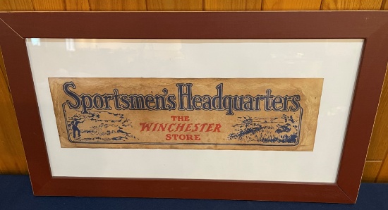 "THE WINCHESTER STORE" - ADVERTISING PAPER SIGN