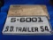 1954 SOUTH DAKOTA TRAILER LICENSE PLATE WITH ENVELOP-NEVER USED