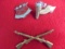 3 OLD MILITARY PINS-ONE CROSSED RIFLE HAT PIN