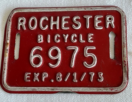 ROCHESTER - BICYCLE LICENSE PLATE