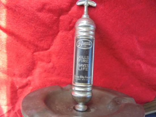 QUITE RARE "PYRNE" FIRE EXTINGUISHER ADVERTISING ASH TRAY