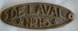 DeLAVAL No. 15 NAME PLATE