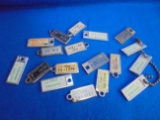 (18) OLD LICENSE PLATE KEY CHAIN TAGS