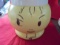 YELLOW & WHITE COOKIE JAR WITH FACE