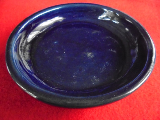 OLD BLUE POTTERY DISH-5 1/4 INCHES WIDE-NORTH DAKOTA SCHOOL OF MINES