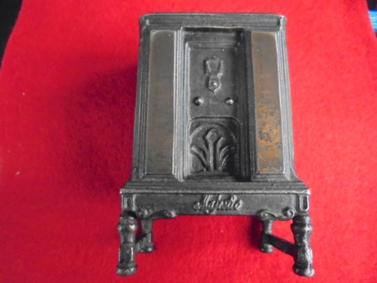 OLD CAST IRON RADIO COIN BANK-ADVERTISING "MAJESTIC"