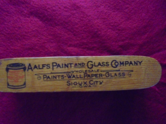 EARLY ADVERTISING CLOTHES BRUSH OR VALET-"AALFS PAINT & GLASS" SIOUX CITY IOWA