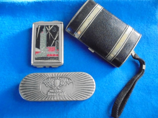 (3) OLD COMPACTS ALL DIFFERENT-"TERRI-NY" "1934 FAIR" AND POZZONI
