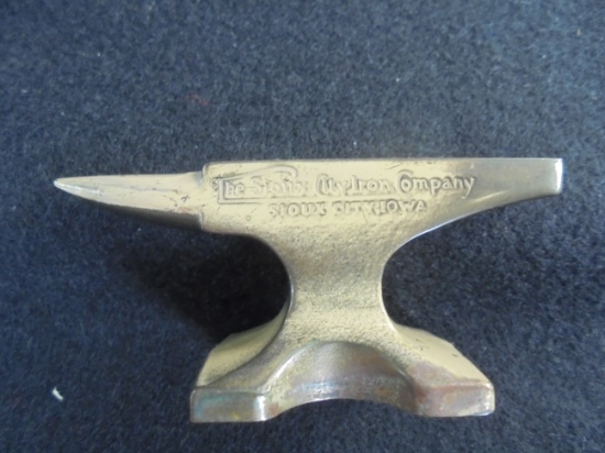 MINATURE BRASS ADVERTISING ANVIL-SIOUX CITY IRON COMPANY