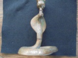 OLD CAST BRONZE OR BRASS COBRA CANDLE HOLDER