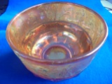 ART GLASS BOWL WITH GREEK GODS DESIGN-4 1/4 INCHES