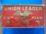 OLD UNION LEADER TOBACCO ADVERTISING TIN-LUNCH BOX STYLE