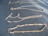 (4) GOLD COLORED WATCH CHAINS-SEE PHOTO'S FOR DETAILS-(4) TIMES MONEY