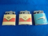 (3) OLD CIGARETTE ADVERTISING LIGHTERS-3 X MONEY