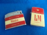 (2) OLD ADVERTISING CIGARETTE LIGHTERS-ONE WINSTON & ONE L & M -- 2 TIMES MONEY