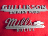 TWO OLD CAR DEALER CHROME EMBLEMS