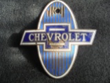 EARLY CHEVROLET RADIATOR EMBLEM-ENAMELED-3 INCHES TALL