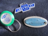 (3) SMALL CHEVROLET ADVERTISING ITEMS-2 ARE KEY CHAIN TABS