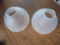 (2) OLD ELECTRIC LIGHT FIXTURE GLASS SHADES-STAR PATTERN