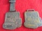 (2) OLD CATERPILLAR ADVERTISING WATCH FOBS-ONE WITH LEATHER