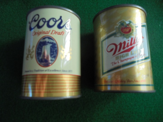 TWO VINTAGE "BEER CAN" ADVERTISING ASH TRAYS