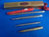 MIXED LOT OF PARKER BOX--RED SMALL FOUNTAIN PEN & MISC. MECH. PENCILS