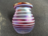 VINTAGE ART GLASS SMALL VASE OR TOOTH PICK HOLDER-STUNNING