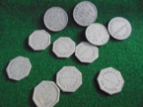 (11) OLD DAIRY TOKENS FROM BROWN'S DAIRY--ED NISSEN-GOOD FOR PINT OR QUART OF MILK
