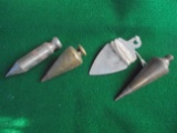 (4) OLD PLUMB BOBS IN DIFFERENT TYPES-4 TIMES MONEY