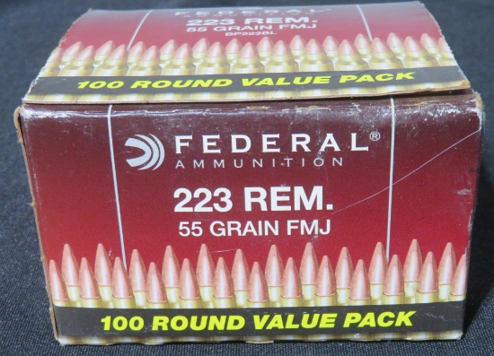 Federal 223 Rem. - 55 Grain FMJ -- 100 Round Value Pack
